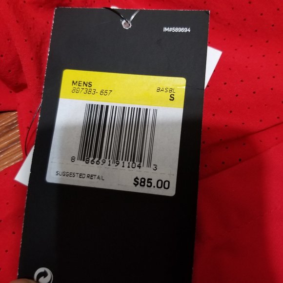 Nike Hot 3/4 Sleeve Baseball Batting Practice Jersey Red S 897383-657 Training - Picture 6 of 6